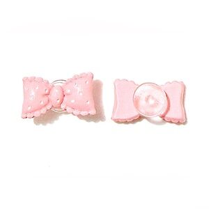2 Bow Glossy Resin Croc Charm Sets Shoe Charm Jibbit Disney Croc Charms